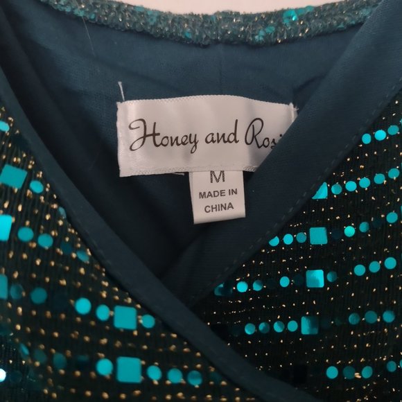 Green Sequined Formal Dress - Picture 1 of 5